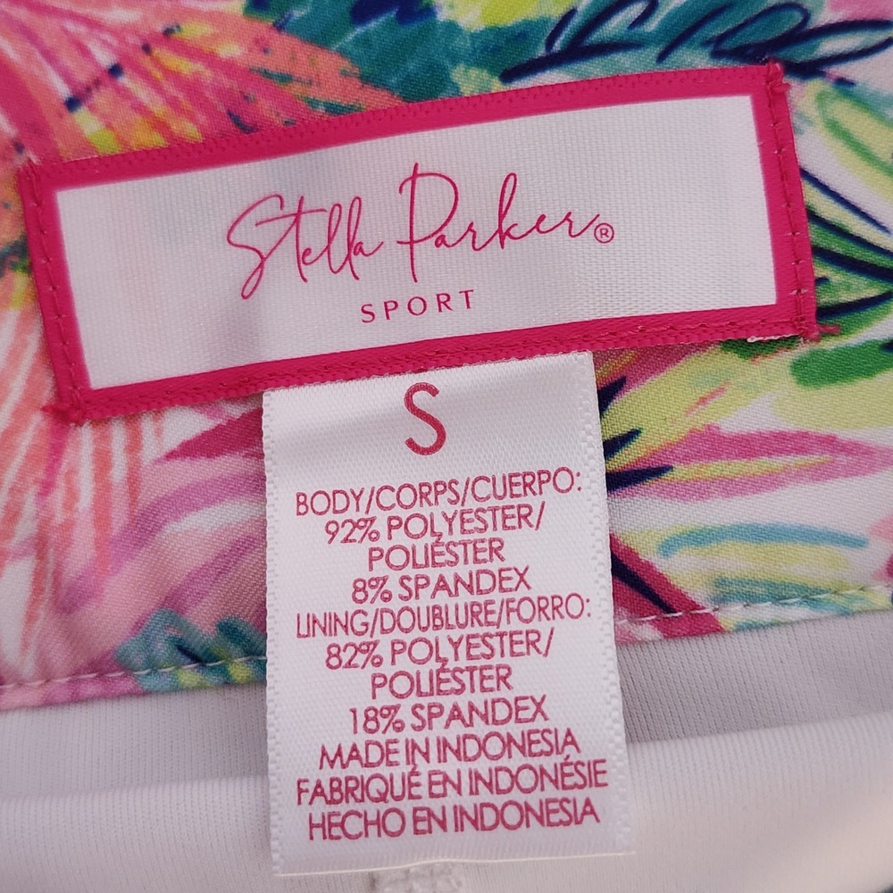 Stella Parker Sport Skort Womens Small Pink Green Floral Scalloped Pockets Golf - Picture 7 of 7